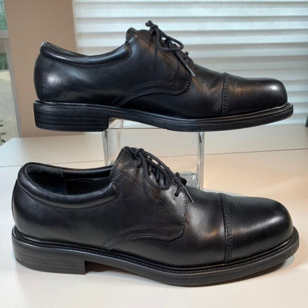 Hunter's Bay Shoes Men's 11 Black Leather Oxfords casual dress suit